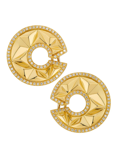 Shop Alberto Milani Women's Via Senato 18k Yellow Gold & 1.13 Tcw Diamond Hoop Earrings