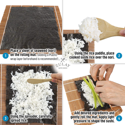 Zulay Kitchen Easy Diy Sushi Kit For Home Made Sushi - Perfect For Starters And Professionals In Brown