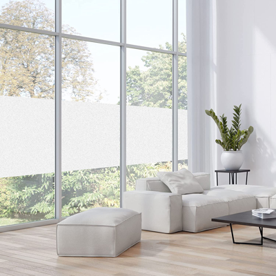 Zulay Kitchen Window Privacy Film - Non-adhesive Opaque Privacy Window Film Glare & Uv Protection (23.4 X 77.1 Inc In White