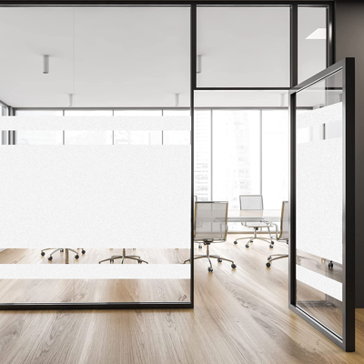 Zulay Kitchen Window Privacy Film - Non-adhesive Opaque Privacy Window Film Glare & Uv Protection (23.4 X 77.1 Inc In White