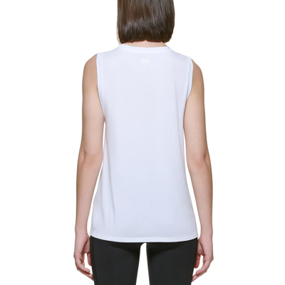 Shop Calvin Klein Performance Womens Work Out Sleeveless Tank Top In White