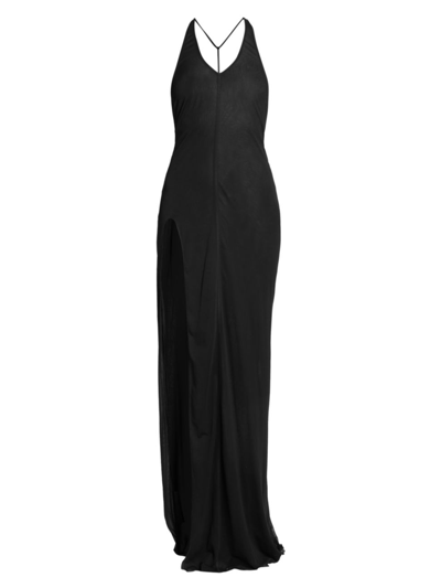 Shop Jw Anderson Women's Halterneck Maxi Dress In Black