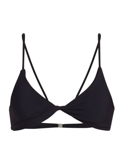 Shop Totême Women's Twist-front Bikini Top In Black