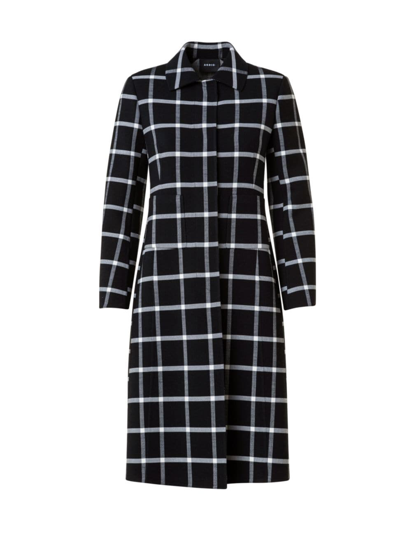 Shop Akris Women's Hercules Windowpane Coat In Black Ecru