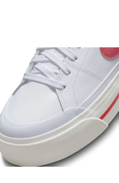 Shop Nike Court Legacy Lift Platform Sneaker In White/ Coral Chalk/ Sea Coral