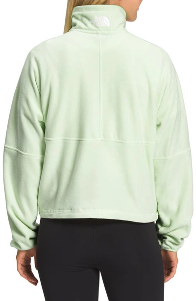 Shop The North Face Polartec® 100 Fleece Crop Jacket In Lime Cream