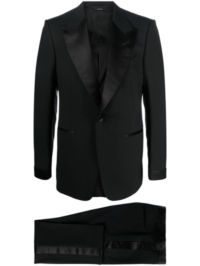 Tom Ford Two-button Wool Suit In Black