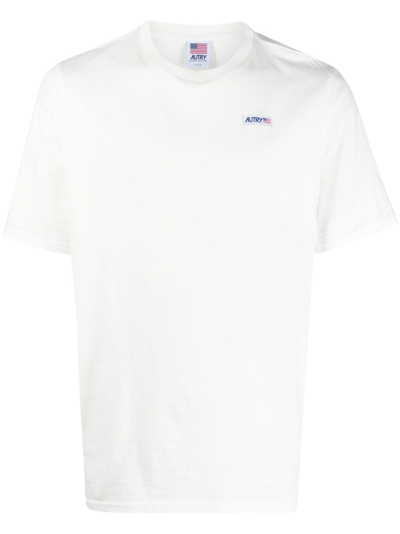 Shop Autry Logo Cotton T-shirt In White