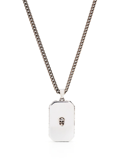 Shop Alexander Mcqueen Skull-charm Chain Necklace In Silver