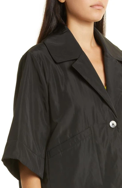 Shop Ganni Padded Recycled Polyester Jacket In Black
