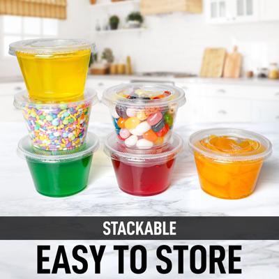Zulay Kitchen 200 Cups Clear Jello Shot Cups With Lids 4oz In Multi