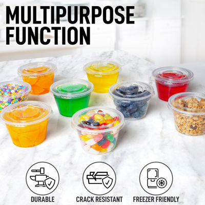 Zulay Kitchen 200 Cups Clear Jello Shot Cups With Lids 4oz In Multi