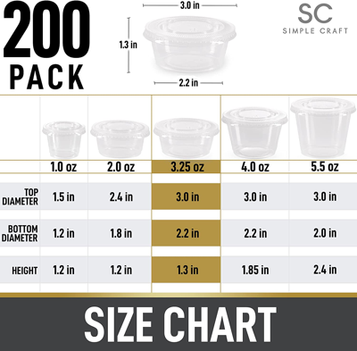 Zulay Kitchen 200 Cups Clear Jello Shot Cups With Lids 3.25oz In Multi
