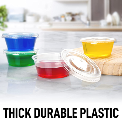 Zulay Kitchen 200 Cups Clear Jello Shot Cups With Lids 3.25oz In Multi
