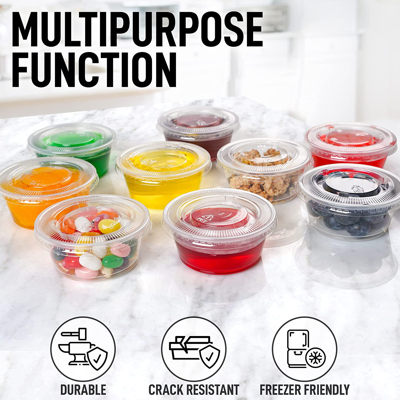 Zulay Kitchen 200 Cups Clear Jello Shot Cups With Lids 3.25oz In Multi