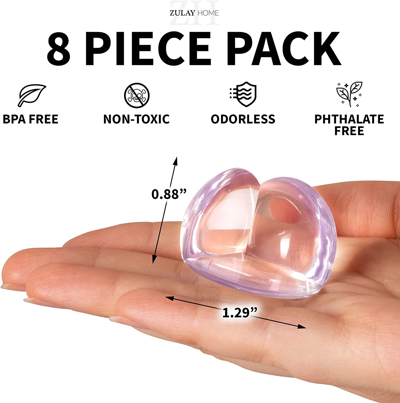 Zulay Kitchen 8 Pack Corner Protector Baby Proof Corners And Edges - Round Table Corner Protectors For Baby In Multi