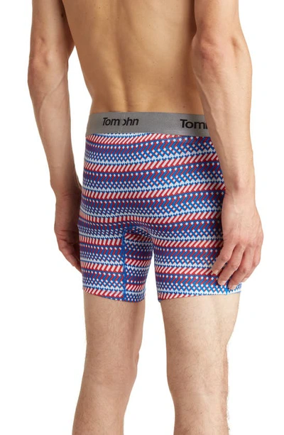 Shop Tommy John Second Skin 6-inch Boxer Briefs In Americana Racing Stripe