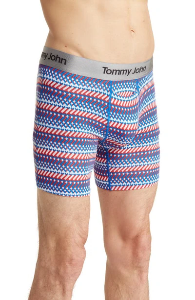 Shop Tommy John Second Skin 6-inch Boxer Briefs In Americana Racing Stripe