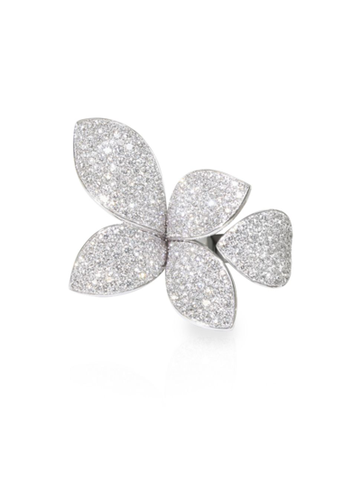 Shop Pasquale Bruni Women's Giardini Segreti Five Leaves Flower 18k White Gold & Diamond Ring