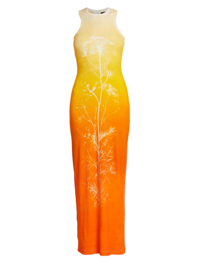 Shop Loewe Women's  X Paula's Ibiza Fennel Tank Dress In Yellow Orange