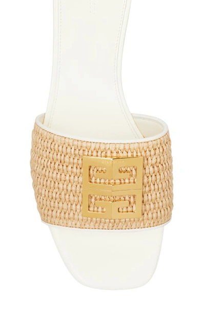 Shop Givenchy 4g Logo Raffia Slide Sandal In Natural