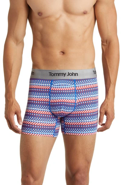 Shop Tommy John Second Skin 4-inch Boxer Briefs In Americana Racing Stripe