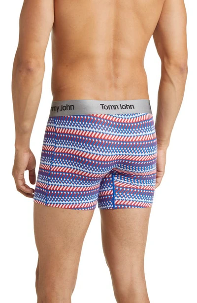 Shop Tommy John Second Skin 4-inch Boxer Briefs In Americana Racing Stripe