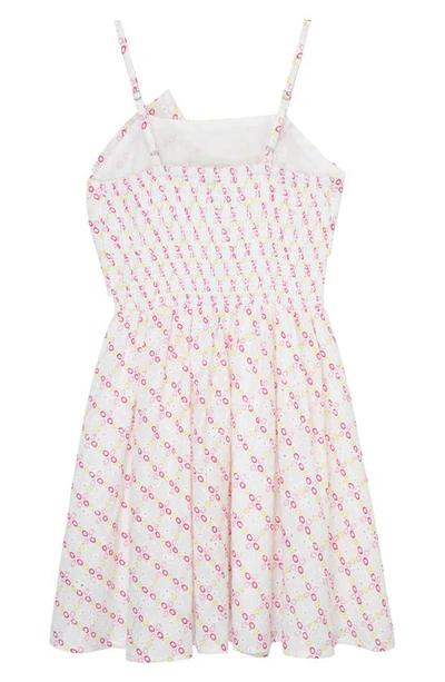 Shop Habitual Kids' Embroidered Cotton Dress In White Multi