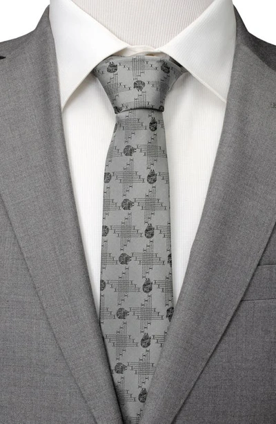 Shop Cufflinks, Inc . X Star Wars™ Millennium Falcon Silk Blend Tie In Gray