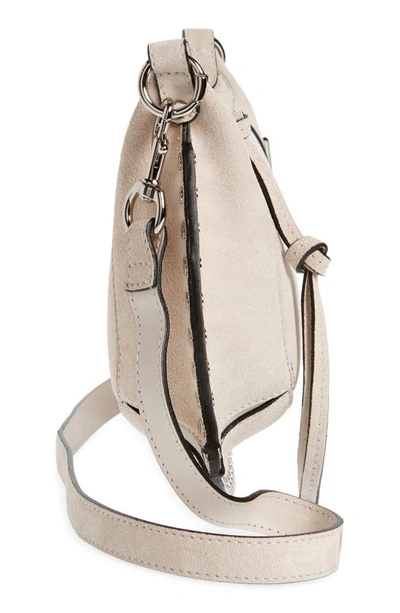 Shop Isabel Marant Oskan Moon Suede Crossbody Bag In Chalk