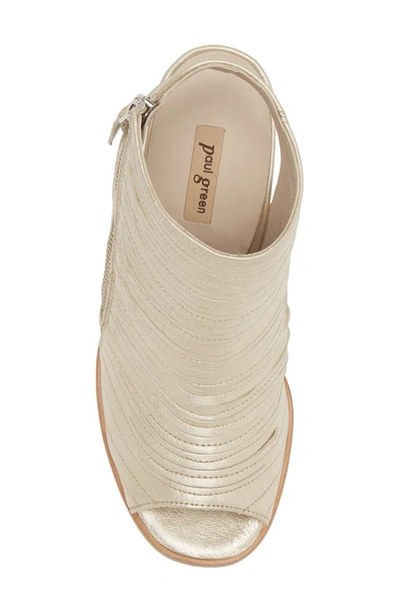 Shop Paul Green Cayanne Peep Toe Sandal In Pale Gold Nappa Metallic