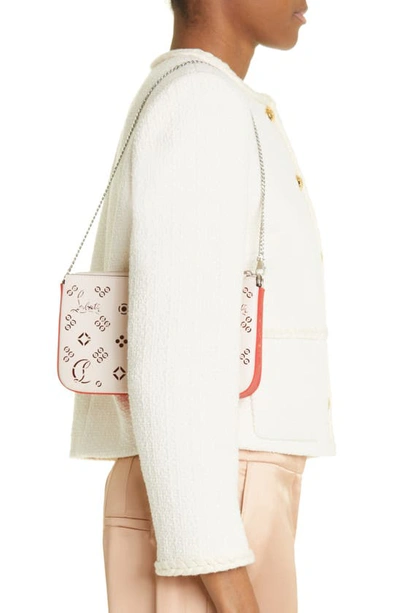 Christian Louboutin Loubila Loubinthesky Perforated Pouch Shoulder Bag in  White