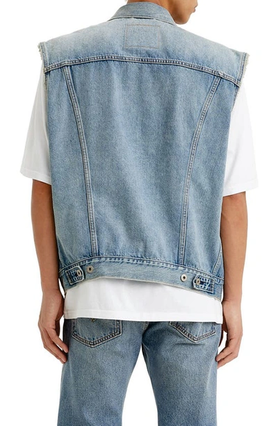 Levi's Hybrid Hoodie Trucker Jacket In Kentucky Blue Vest
