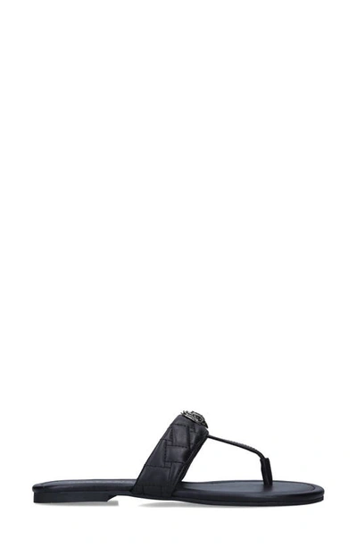 Kurt Geiger Leather Kensington T-bar Sandals In Black