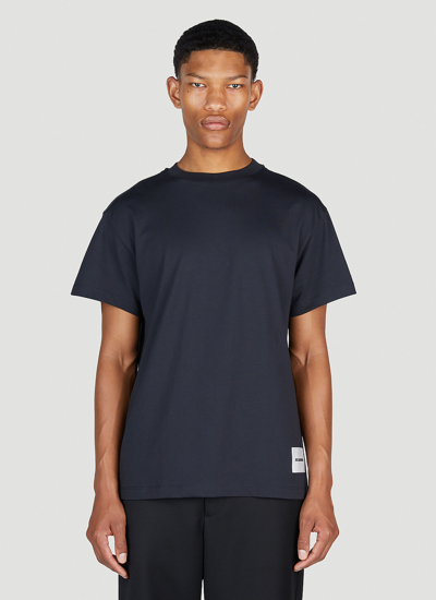Shop Jil Sander+ Set Of Three Logo Patch T-shirts In Navy