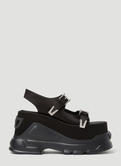 Shop Versace Platform Sandals In Black