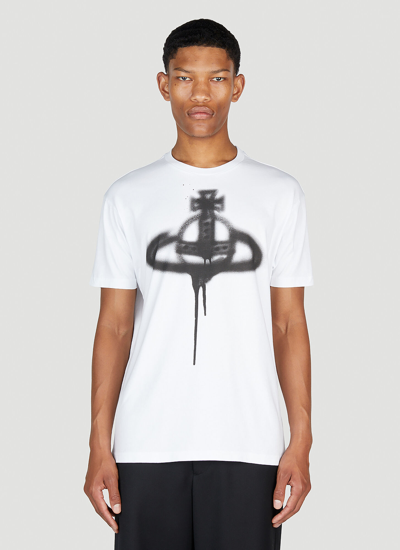 Shop Vivienne Westwood Spray Orb T-shirt In White