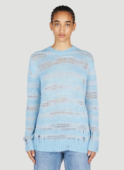 Shop Acne Studios Ladder Knit Sweater In Light Blue