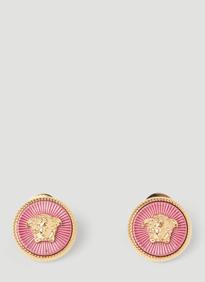 Shop Versace Medusa Pendant Earrings In Gold