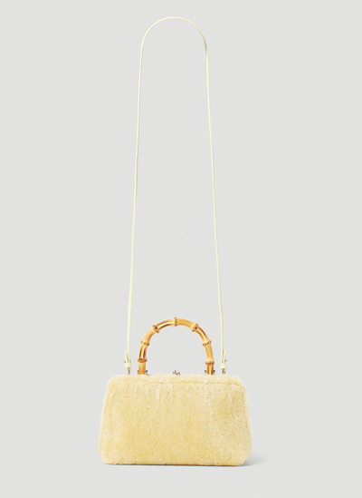 Shop Jil Sander Goji Bamboo Mini Shoulder Bag In Yellow