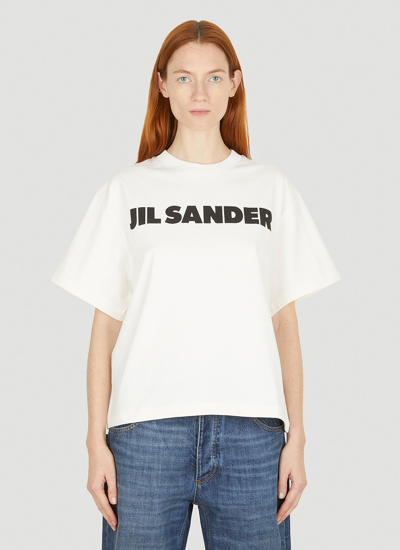 Shop Jil Sander Logo Print T-shirt In Cream