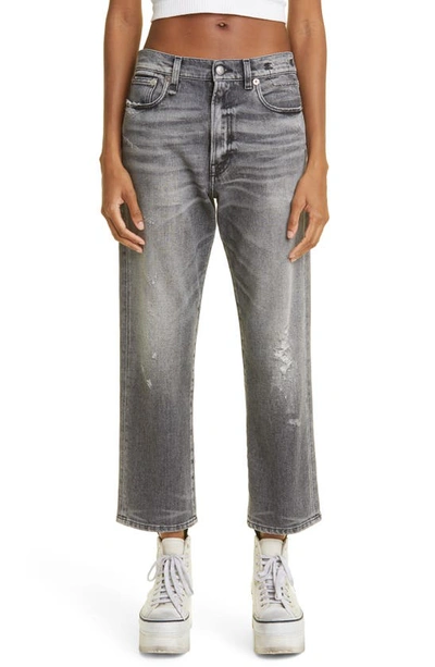 R13 Distressed Boyfriend Jeans In Vintage Grey