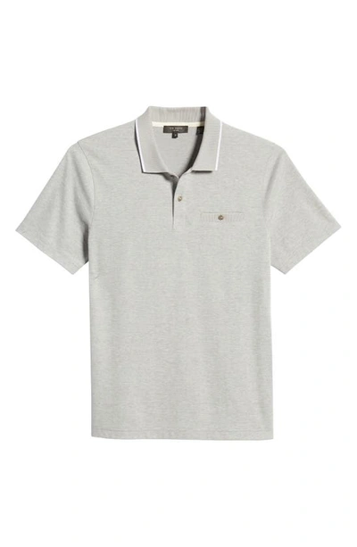 Shop Ted Baker Galton Tipped Cotton Blend Polo In Grey Marl