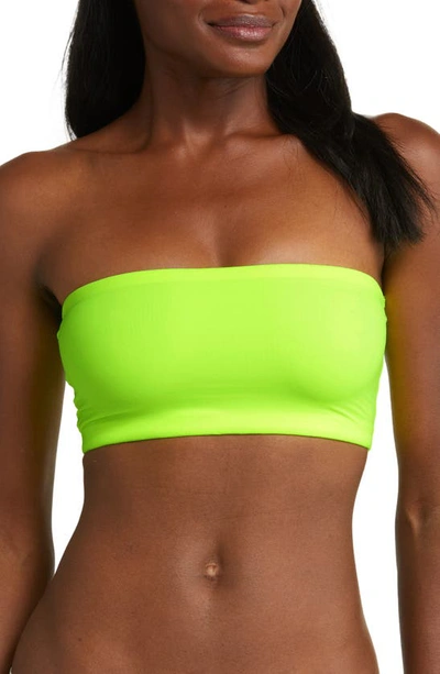 Skims Fits Everybody Bandeau Bralette In Green Highlighter