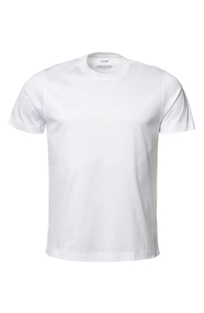 Shop Eton Filo Di Scozia Cotton Crewneck T-shirt In White