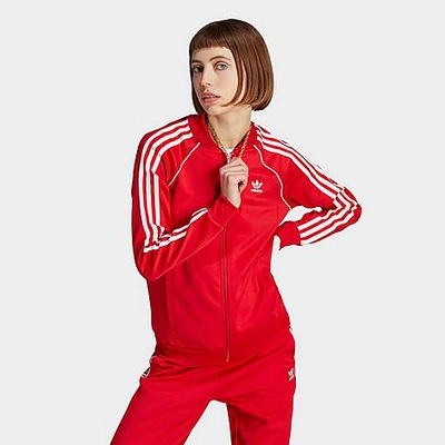 Shop Adidas Originals Adidas Women's Originals Adicolor Classics Superstar Track Jacket In Better Scarlet