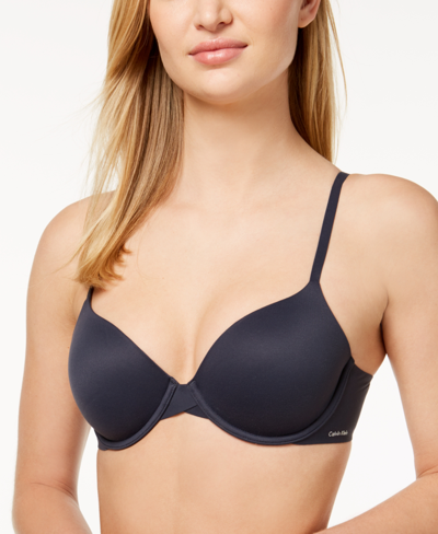 Shop Calvin Klein Perfectly Fit Full Coverage T-shirt Bra F3837 In Blue