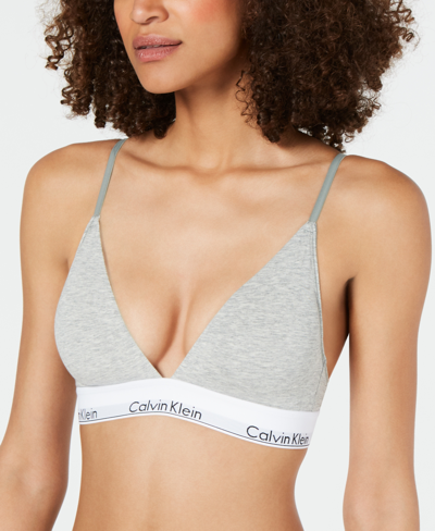 Shop Calvin Klein Lightly Lined Bralette Qf5650 In Gray