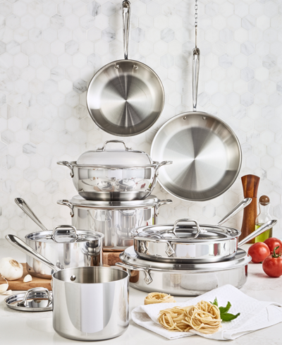 Shop All-clad 14-pc. Stainless Steel Cookware Set In Silver