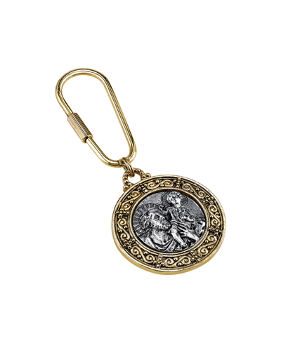 Shop Symbols Of Faith 14k Gold-dipped And Silver-tone St. Christopher Key Fob